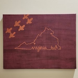 Painted Virginia Tech Hokies sign